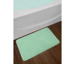 Yellow Floral Blossoms Leafy Bath Mat