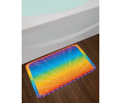 Retro Rainbow Colored Frame Bath Mat