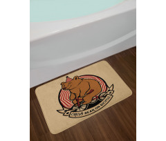 Circus Bear on Bicycle Art Bath Mat