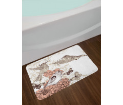 Birds Butterflies Art Bath Mat