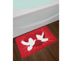 Doves Peace Symbol Romantic Bath Mat