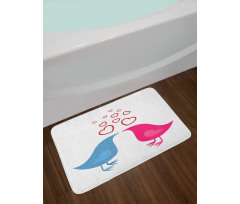 Birds Heart Symbols Romance Bath Mat