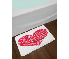 Dots Hearts Romantic Motif Bath Mat