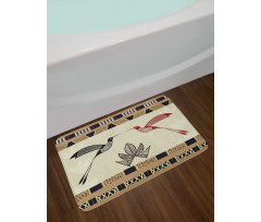 Bamboo Leaf Birds Art Bath Mat