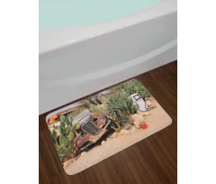 Rusty Broken Car Bath Mat