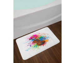 Color Splashes Violin Art Bath Mat