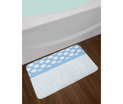 Baby Blue Polka Dots Bath Mat