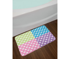 Polka Dots Patchwork Bath Mat