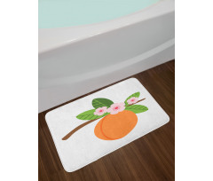 Fruit Branch with Flowers Bath Mat