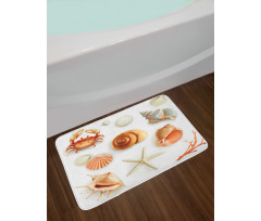 Seashells Marine Aquatic Bath Mat