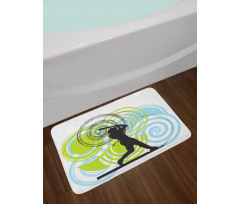 Baseball Player Circles Bath Mat