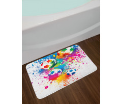 Colorful Splashes Balls Bath Mat