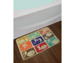 Grunge Sports Banners Bath Mat