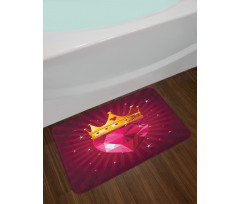 Pink Diamond Crown Art Bath Mat