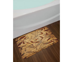 Bamboo Leaves Bohemian Bath Mat