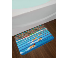 Olympics Swimming Race Bath Mat