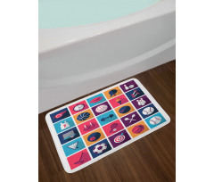 Bowling Collage Bath Mat