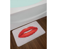 Retro Effect Lips Design Bath Mat