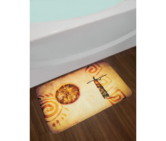 Brown Tribe Art Bath Mat