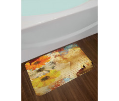 Flowers and Poetry Art Bath Mat