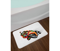 Motorcycle Racer Sport Bath Mat