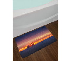 Sunrise over Sea Ship Bath Mat