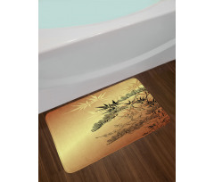 Bamboo Motifs Bath Mat