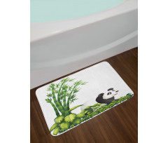 Panda Bear Bamboo Bath Mat