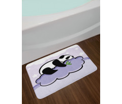 Sleeping Panda on Cloud Bath Mat