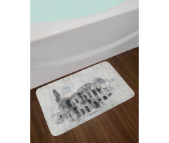 Colosseum Rome Sketch Bath Mat