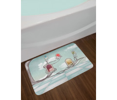 Mirrors over Tree Bath Mat