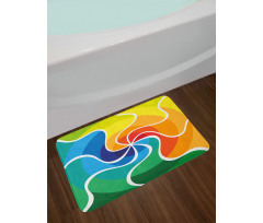 Rainbow Spiral Bath Mat