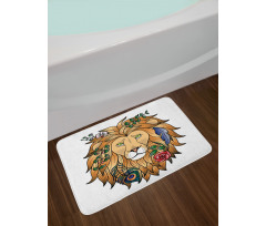 Lion with Flower Bath Mat