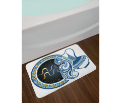 Aquarius Sign Bath Mat