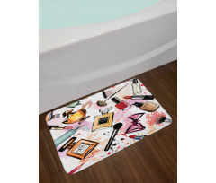 Cosmetics Make up Theme Bath Mat