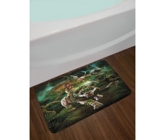 Fantasy Tiger Galaxy Bath Mat