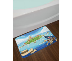 Pirate Island Skull Bath Mat