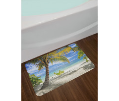 Palm Trees Coastline Bath Mat