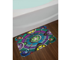 Pentagram Evil Eyes Bath Mat