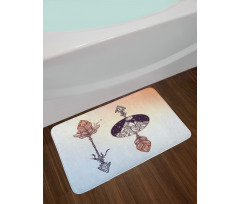 Boho Feather Bath Mat