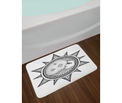 Moon with Stars in Sun Bath Mat