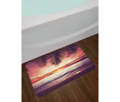 Sunset Ocean Waves Bath Mat