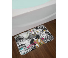 Fashion Girl Grunge Bath Mat