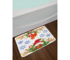 Stocking Santa Hat Bath Mat