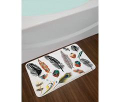 Bird Feather Retro Vibrant Bath Mat