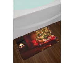 New Year Xmas Trees Bath Mat