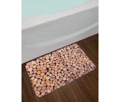 Wooden Lumber Tree Logs Bath Mat