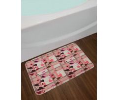 Heart Swirling Leaves Bath Mat