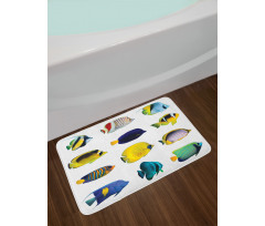 Collage of Sea Animals Bath Mat