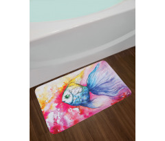 Watercolor Abstract Art Bath Mat